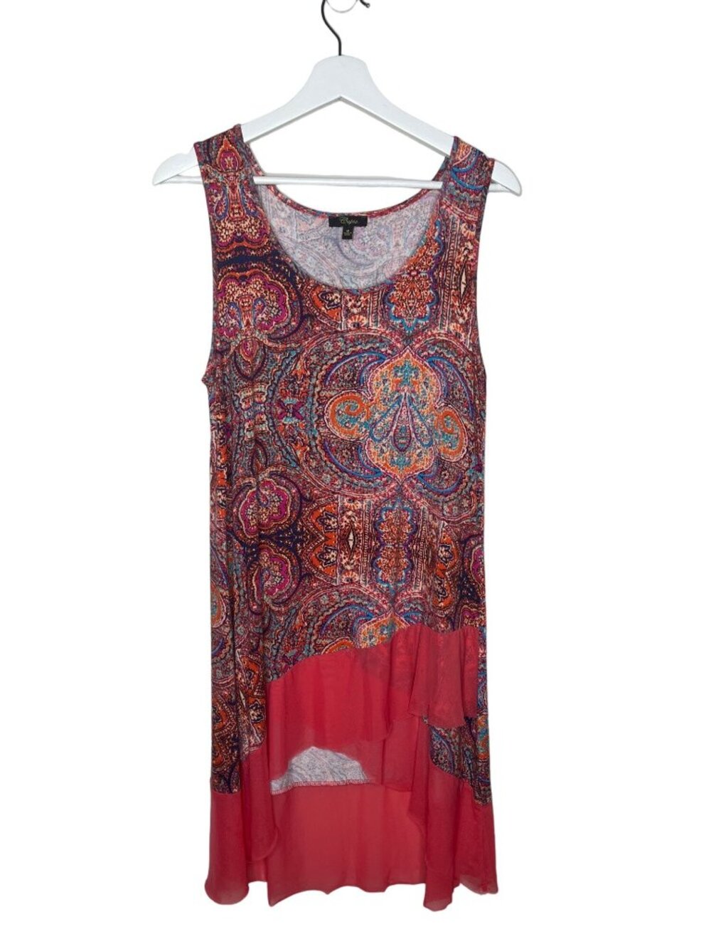 Cupio Coral Pink Flare Sundress Size Medium Sleeveless Boho